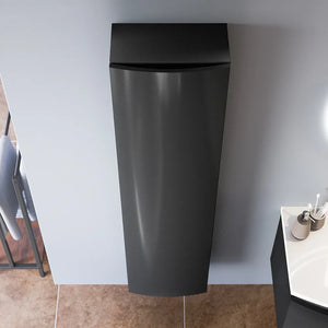 Colonna sospesa 136 cm grigio lucido con un'anta, frontale curvo | Lula