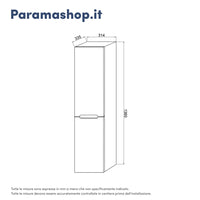 Colonna sospesa 136cm bianco lucido con due ante | Valdivia