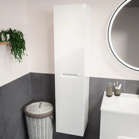 Colonna sospesa 136cm bianco lucido con due ante | Valdivia