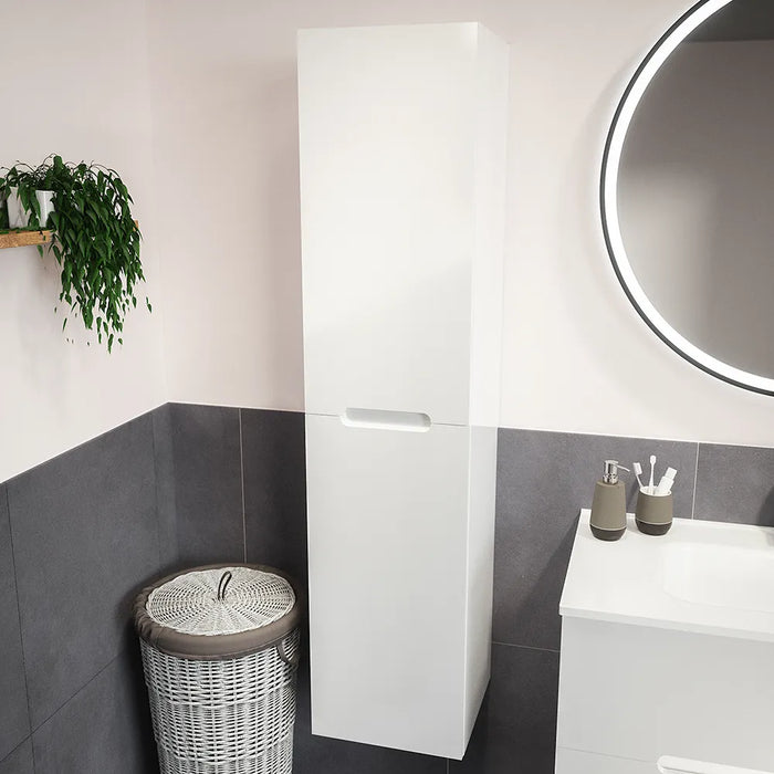 Colonna sospesa 136cm bianco lucido con due ante | Valdivia