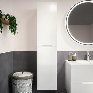 Colonna sospesa 136cm bianco lucido con due ante | Valdivia