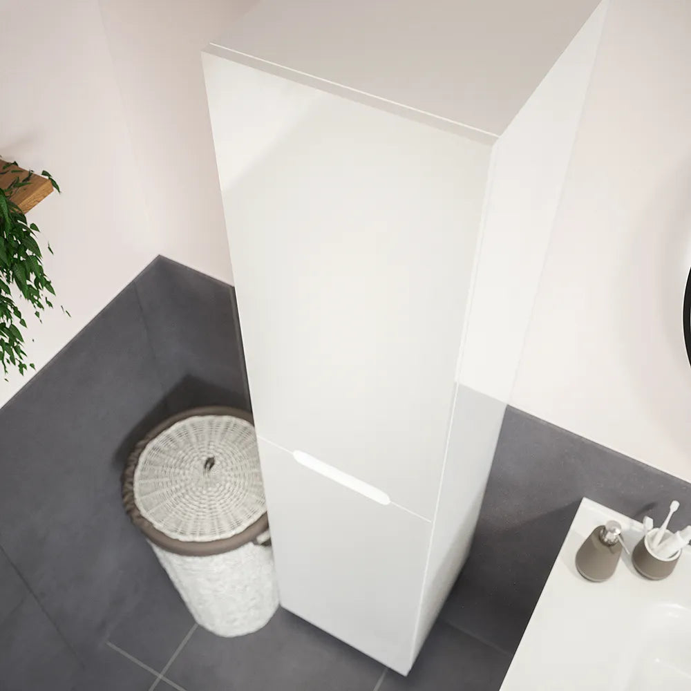 Colonna sospesa 136cm bianco lucido con due ante | Valdivia