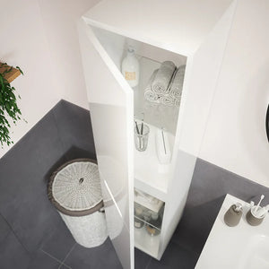 Colonna sospesa 136cm bianco lucido con due ante | Valdivia