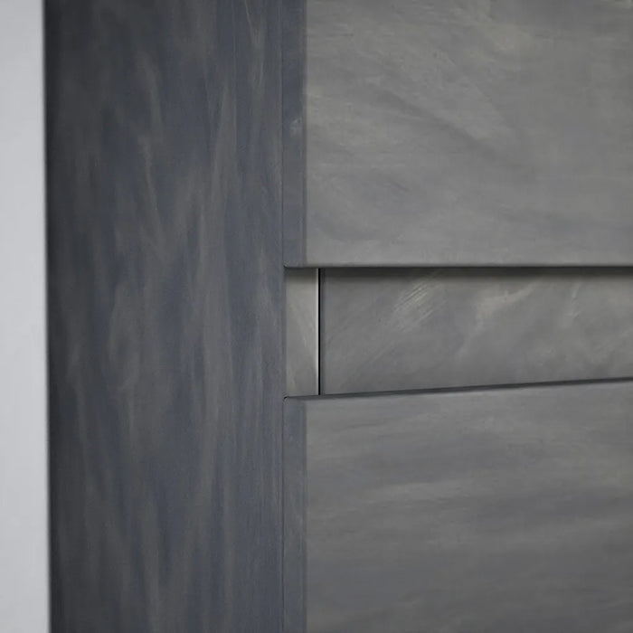 Colonna bagno sospesa altezza 137 cm due ante effetto cemento scuro reversibile | Yili