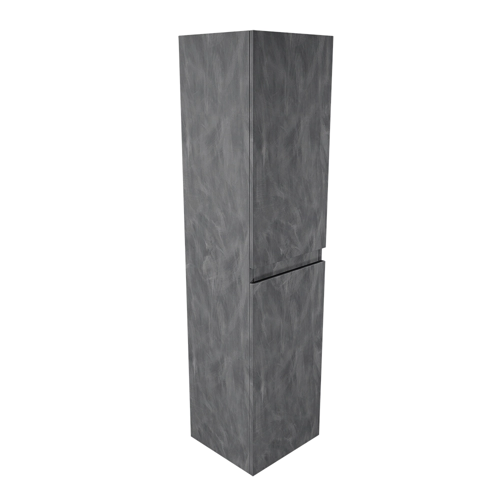 Colonna bagno sospesa altezza 137 cm due ante effetto cemento scuro reversibile | Yili