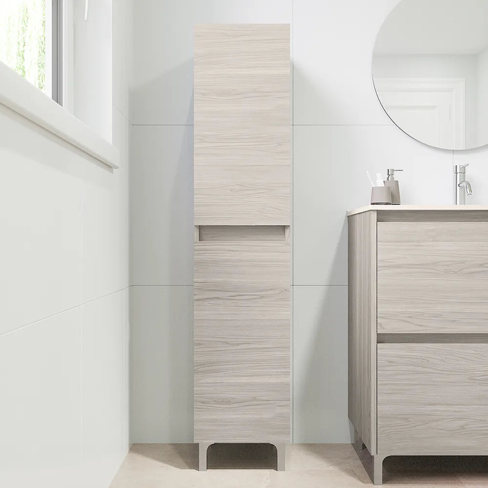 Colonna a terra 136cm con due ante rovere grigio | Sila