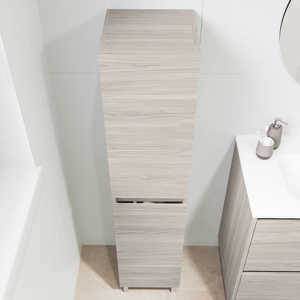 Colonna a terra 136cm con due ante rovere grigio | Sila