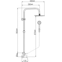 Colonna doccia COLORADO con testa in ottone cromato H. 116 cm