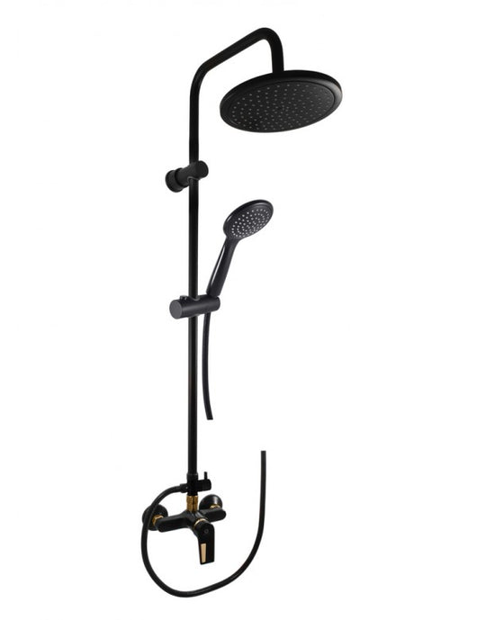 Colonna doccia COLORADO con testa in ottone nero H. 117 cm