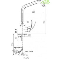 Colonna doccia COLORADO con testa in ottone nero H. 117 cm