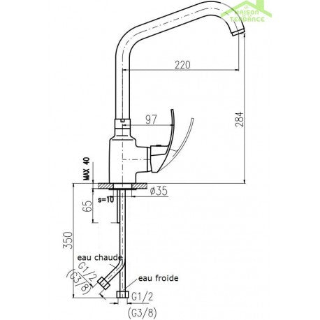 Colonna doccia COLORADO con testa in ottone nero H. 117 cm