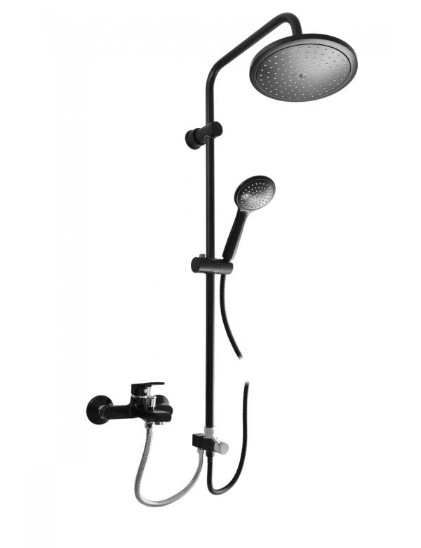 Colonna doccia COLORADO con soffione in ottone nero H.99,8 cm