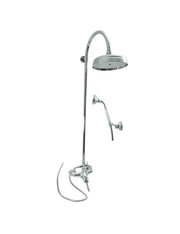 Colonna doccia LABE con doccetta in ottone cromato e maniglia in ceramica H.111cm