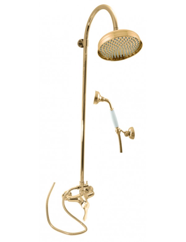 Colonna doccia LABE con doccetta in ottone dorato H.111cm