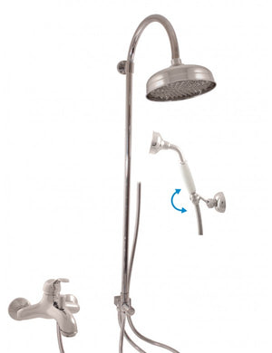 LABE colonna doccia con doccetta in ottone cromato H.102 cm