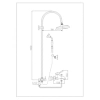 LABE colonna doccia con doccetta in ottone cromato H.102 cm