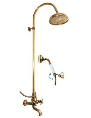 Colonna doccia MORAVA in ottone bronzo con doccetta 108 cm
