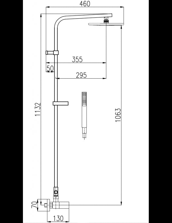 LOIRA colonna doccia a parete 113 cm ottone cromato