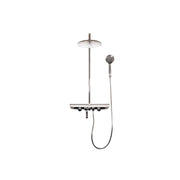 Colonna doccia a parete MURRAY con mensola 170 cm, in vetro bianco LACOBEL®