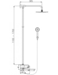 Colonna doccia a parete MURRAY con mensola 170 cm, in solid surface bianco