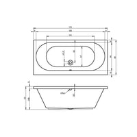 Colonna doccia termostatica a parete in ottone cromato con doccetta H. 111 cm