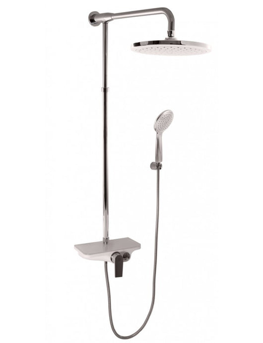 Colonna doccia MURRAY con mensola in solid surface bianco H. 170 cm