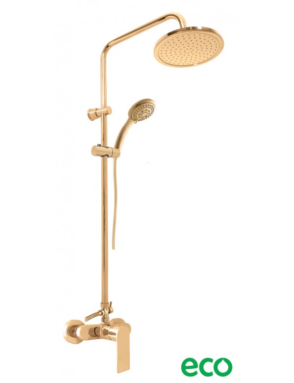 Colonna doccia NIL in ottone placcato oro spazzolato H. 116 cm