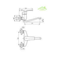 Colonna doccia NIL in ottone dorato H. 116 cm