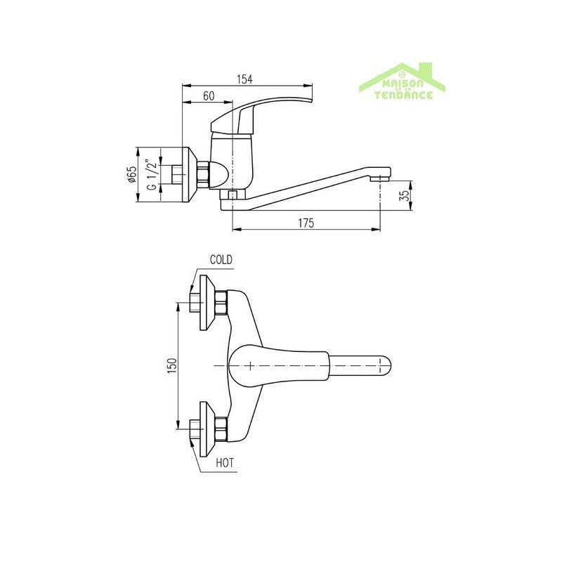Colonna doccia NIL in ottone dorato H. 116 cm