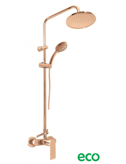 Colonna doccia NIL in ottone oro rosa lucido H. 116 cm