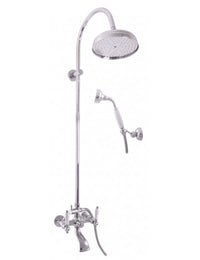 Colonna doccia retrò MORAVA in ottone cromato con doccetta H 150cm