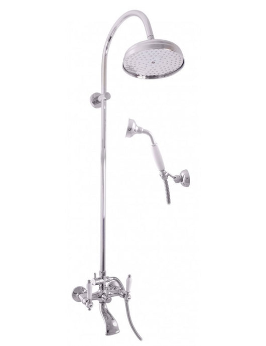 Colonna doccia retrò MORAVA in ottone cromato con doccetta H 150cm