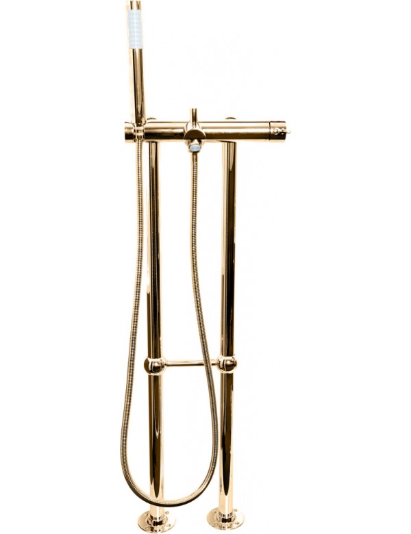 Colonna doccia a colonna SEINA con doccetta in ottone cromato dorato H. 85 cm