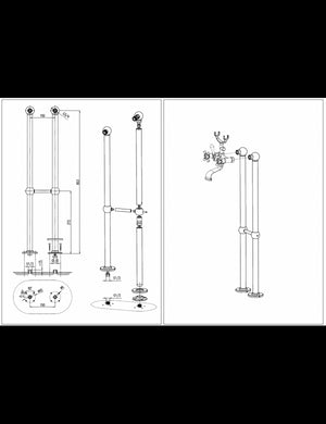 Colonna doccia a colonna SEINA con doccetta in ottone cromato dorato H. 85 cm