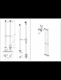 Colonna doccia a colonna SEINA con doccetta in ottone cromato H. 85 cm