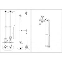 Colonna doccia con piedistallo in bronzo MORAVA RETRO con maniglia in ceramica