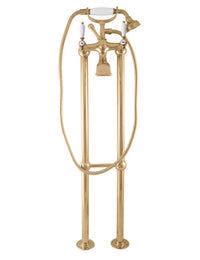 MORAVA RETRO colonna doccia con colonna in ottone dorato e maniglia in ceramica