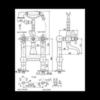Colonna doccia con colonna doccia a colonna in ottone placcato oro MORAVA RETRO