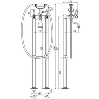 Colonna doccia con colonna doccia MORAVA RETRO cromata con maniglia in ceramica