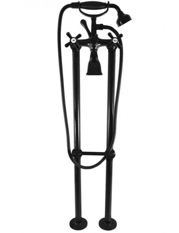 MORAVA RETRO colonna doccia con colonna in ottone nero opaco