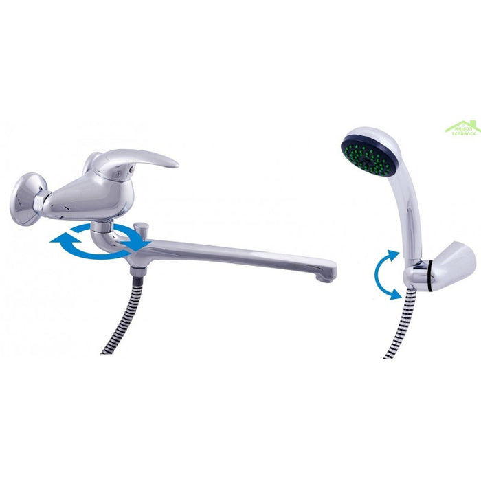 LABE colonna doccia su colonna con doccetta in ottone cromato 110 cm