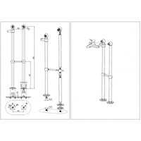 LABE colonna doccia a colonna con soffione in ottone 110 cm