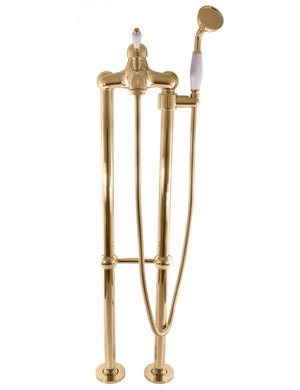 Colonna doccia a colonna LABE oro cromo con maniglia in ceramica 110 cm