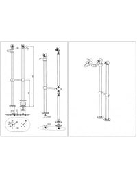LABE colonna doccia a colonna con doccetta in ottone nero 110 cm