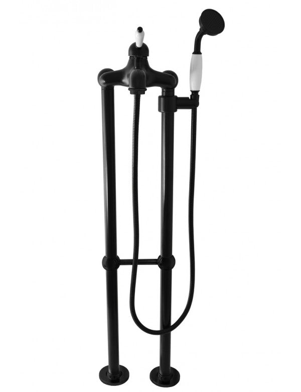 LABE colonna doccia a colonna con doccetta in ottone nero 110 cm