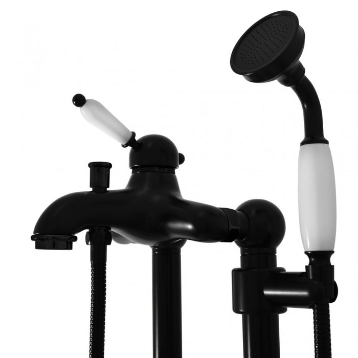 LABE colonna doccia a colonna con doccetta in ottone nero 110 cm