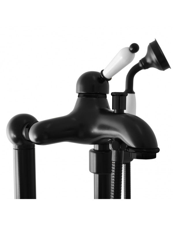 LABE colonna doccia a colonna con doccetta in ottone nero 110 cm