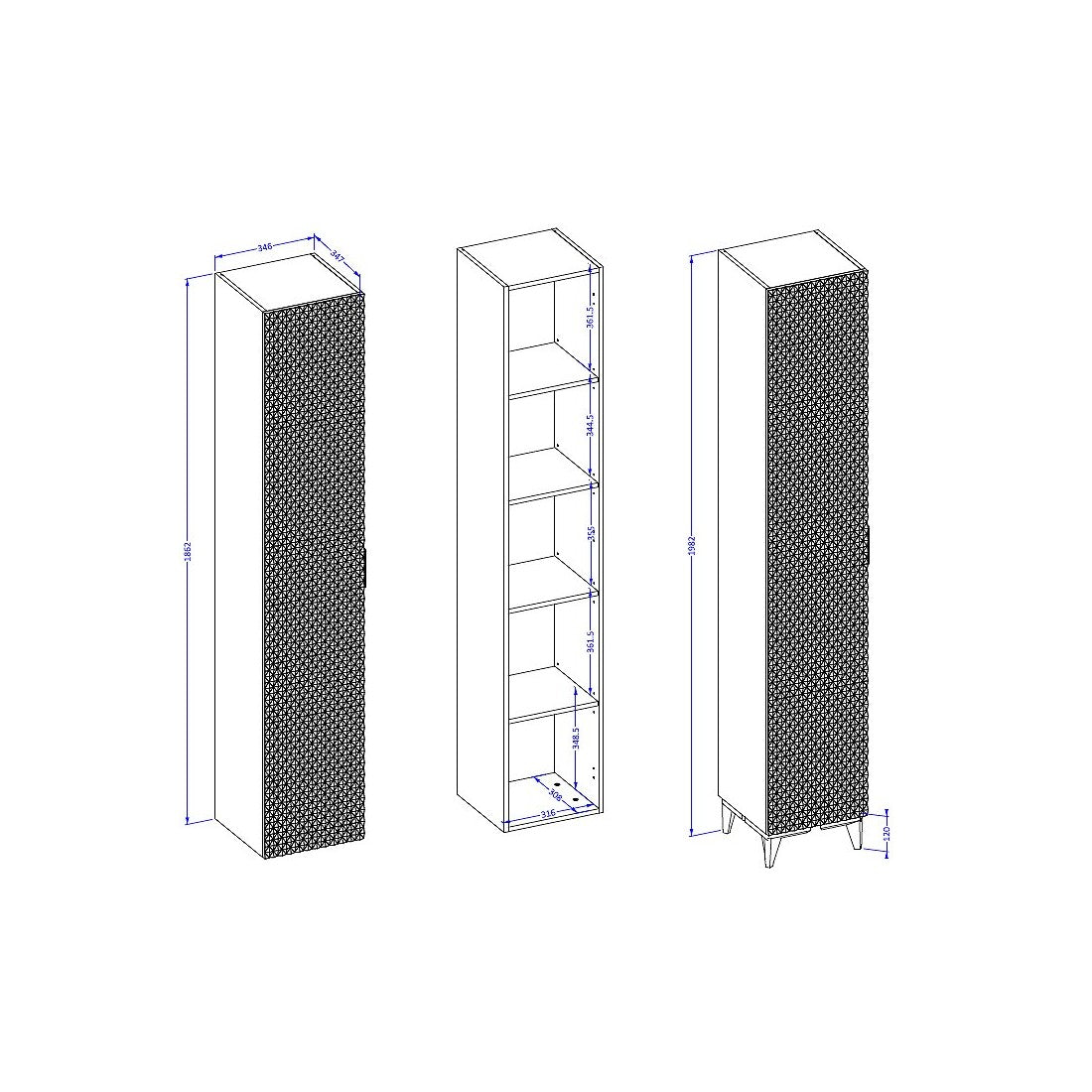 Colonna da bagno collezione CHIC bianca e dorata - Organizzazione moderna ed elegante