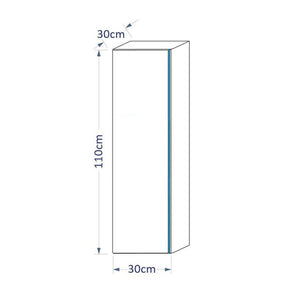 Colonna da bagno sospesa, collezione BIRD, colori Bianco opaco e Bianco lucido, ideale per un bagno moderno.