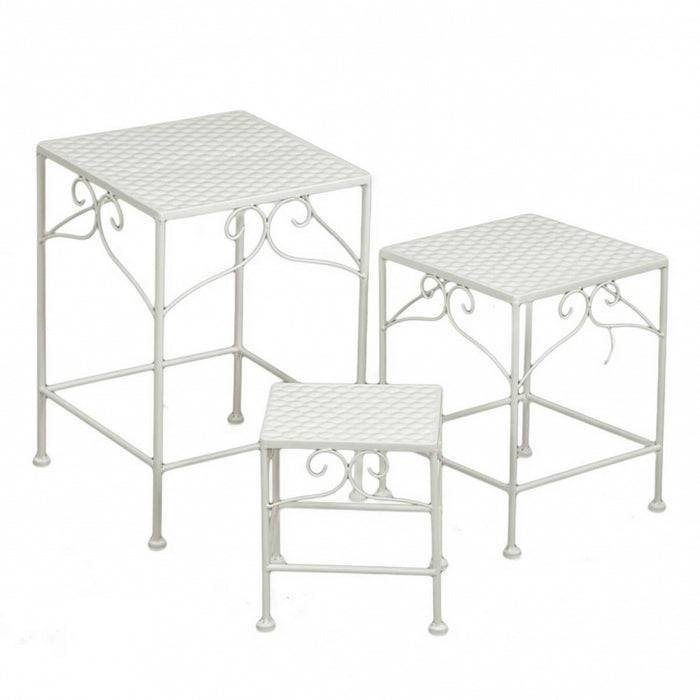 Colonnina metallo milena 1-3 quadra bassa bianco cm30x30h43